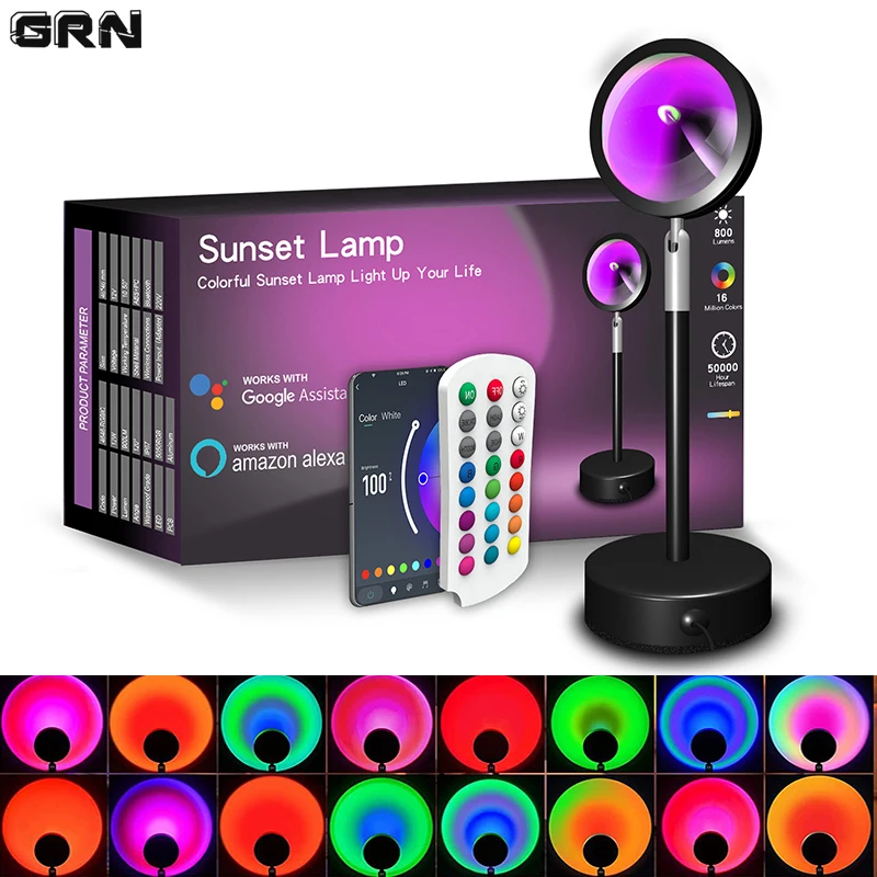 Smart LED Sunset Lamp Colorful - Smart Home Network 리뷰 및 가격