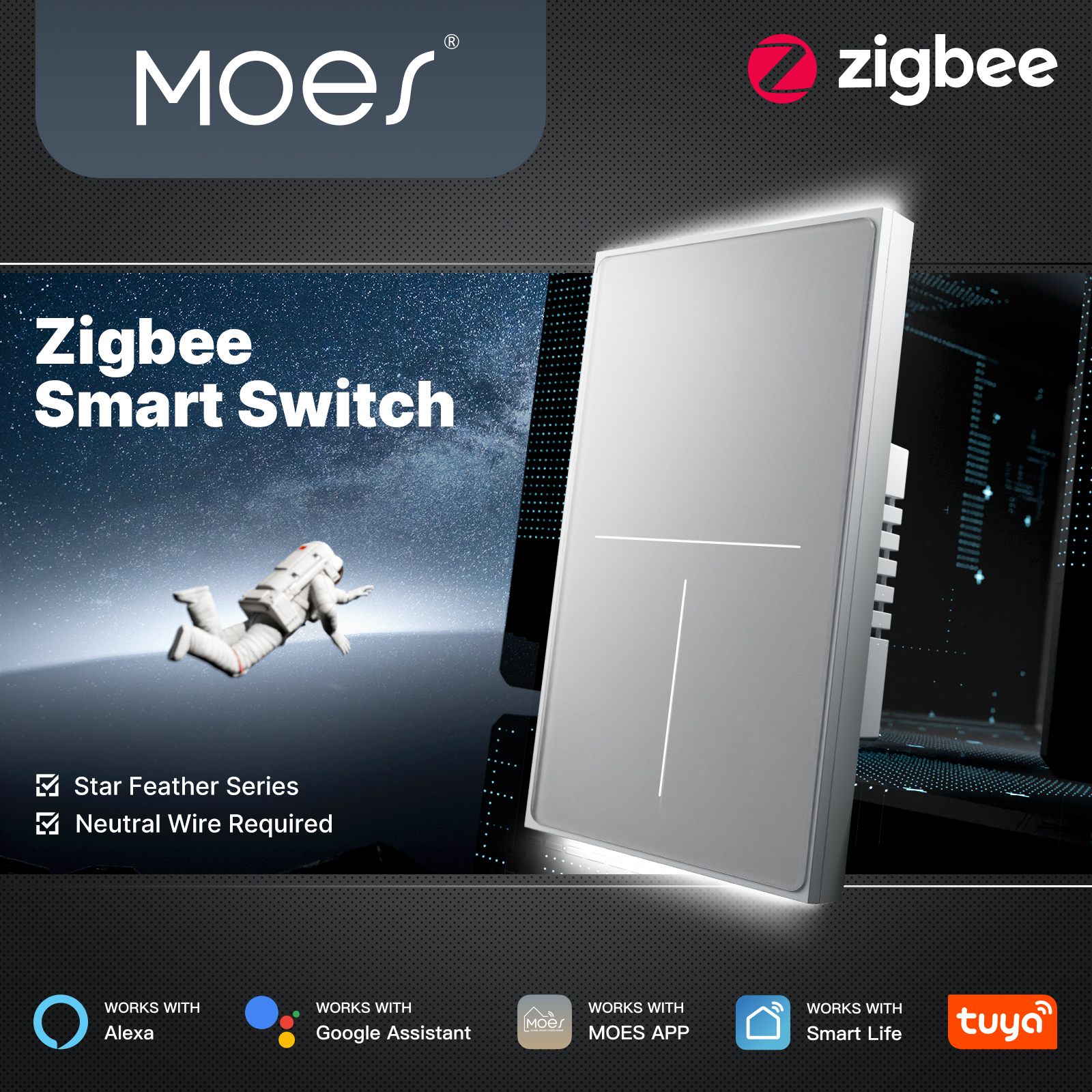 MOES Tuya ZigBee Star Feather  - Smart Home Yale 리뷰 및 가격