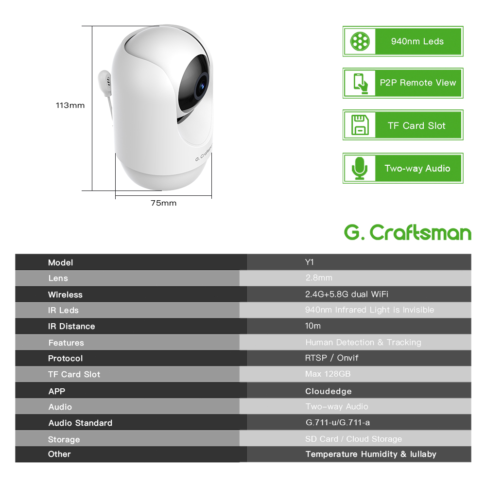 C G,Craftsman Y1 Baby Monitor, - Smart Home Network 리뷰 및 가격