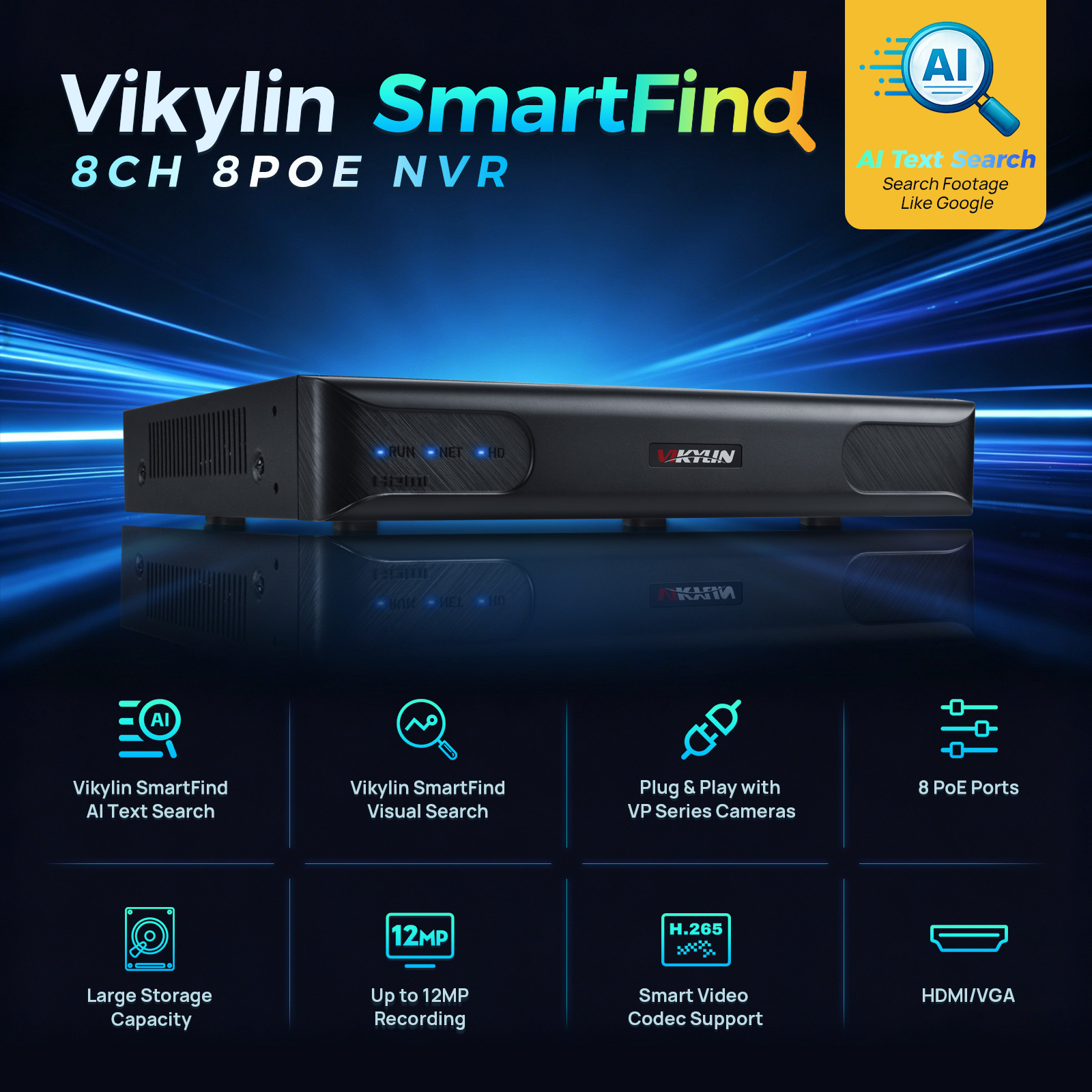 Vikylin 4K NVR UP to 12MP 8CH  - Smart Home Network 리뷰 및 가격