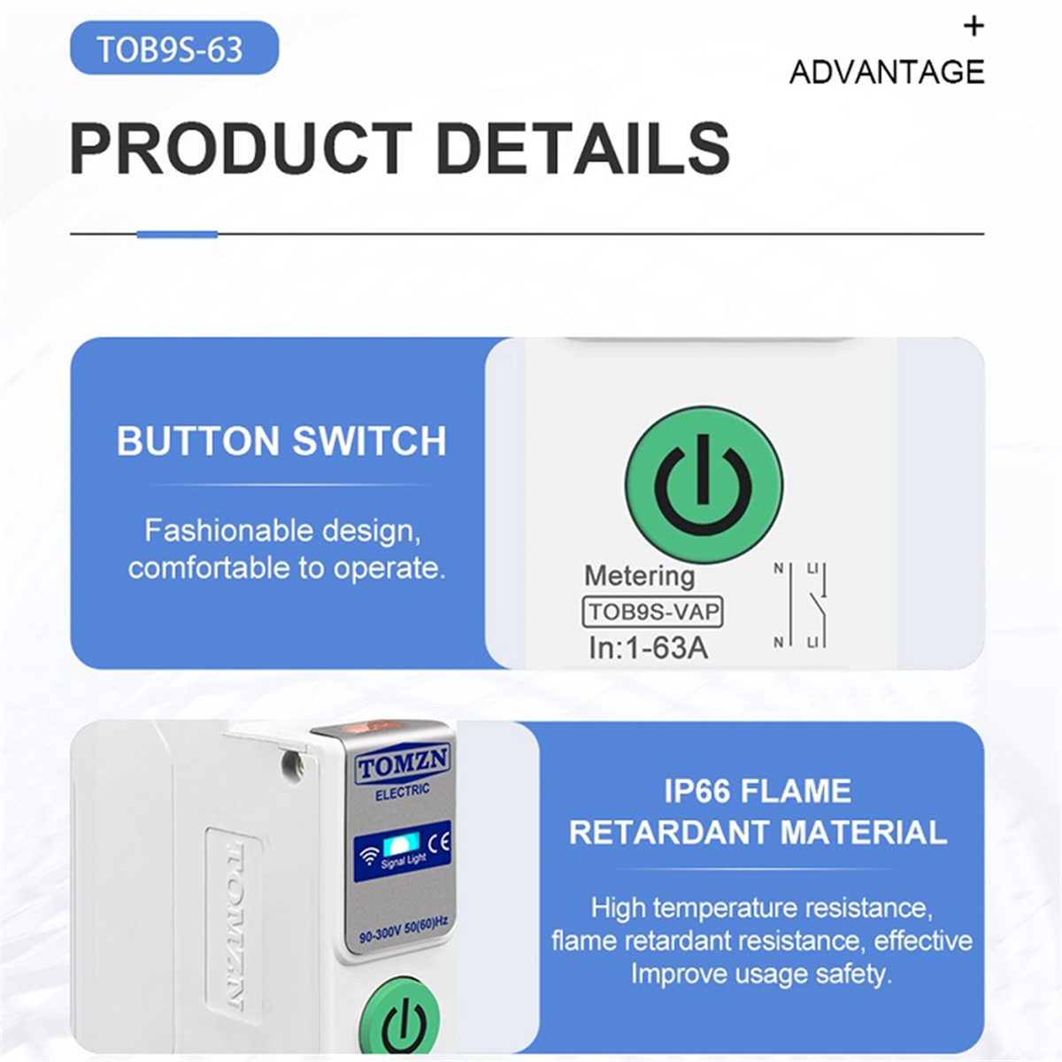 ABMO  TOB9S-VAP TUYA 63A 1P+N  - Tuya Smart Switch 리뷰 및 가격